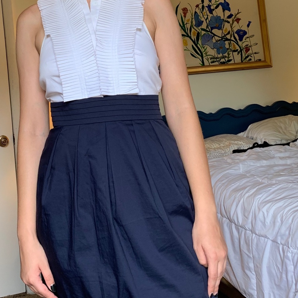 Uniquities pleated neckline halter dress